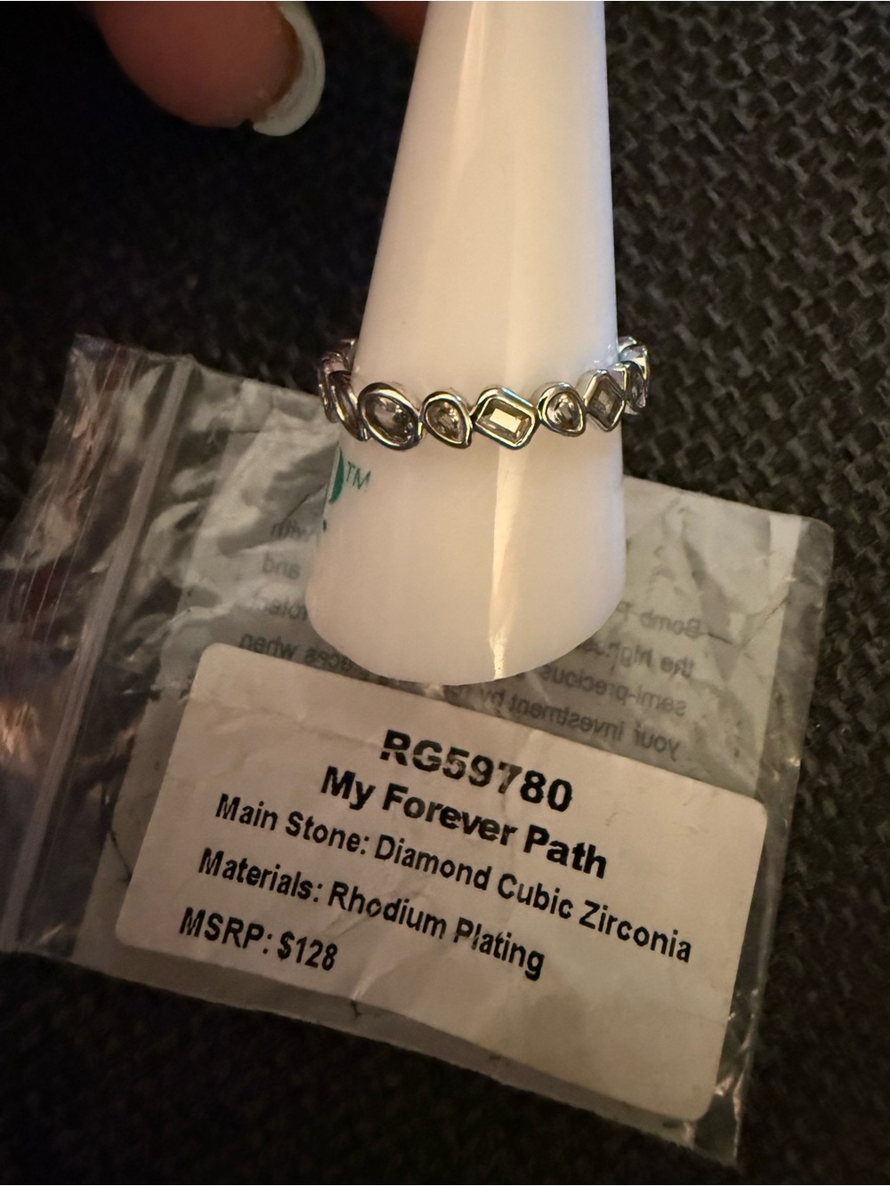 Rhodium-Plated CZ Ring